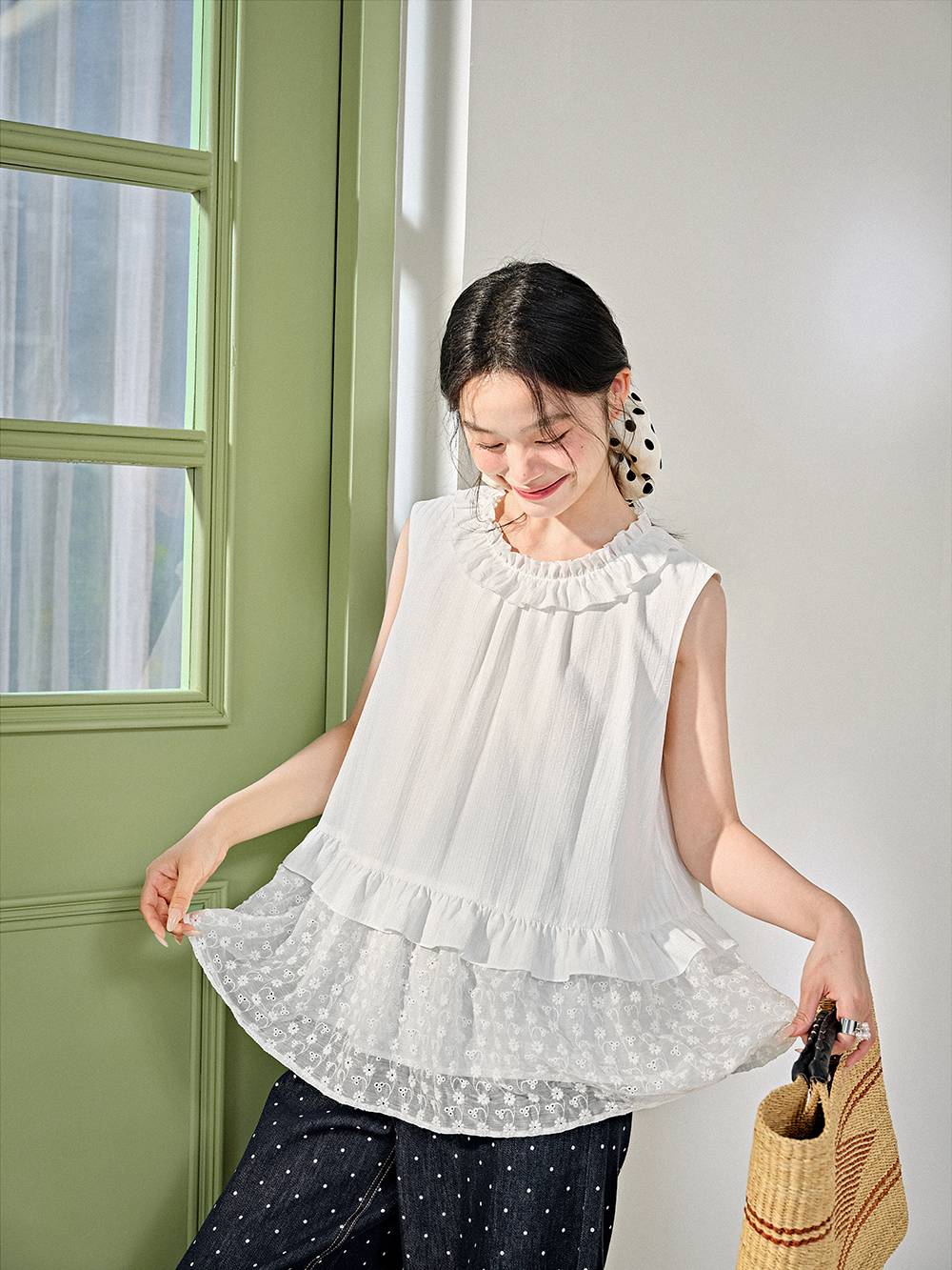 KUOSE 花柄レースビスチェ &ロンＴ セットアップ KUOSE 花柄レースビスチェ &ロンT セットアップ KUOSE 花柄