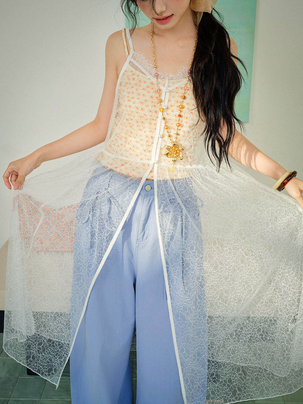 Sheer Lace Longline Cami – KUOSE.com