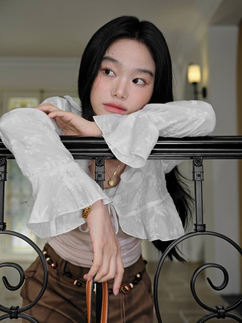 Cropped White Cardigan and Pink Cami Set – KUOSE.com