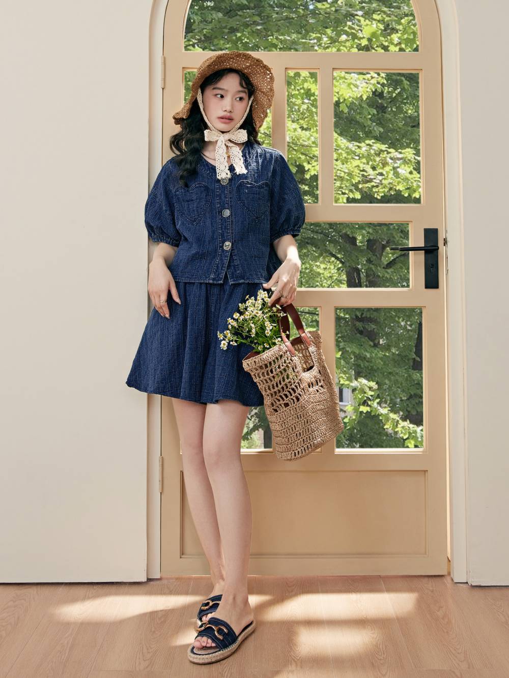 デニムトップスとショートパンツ – KUOSE.com