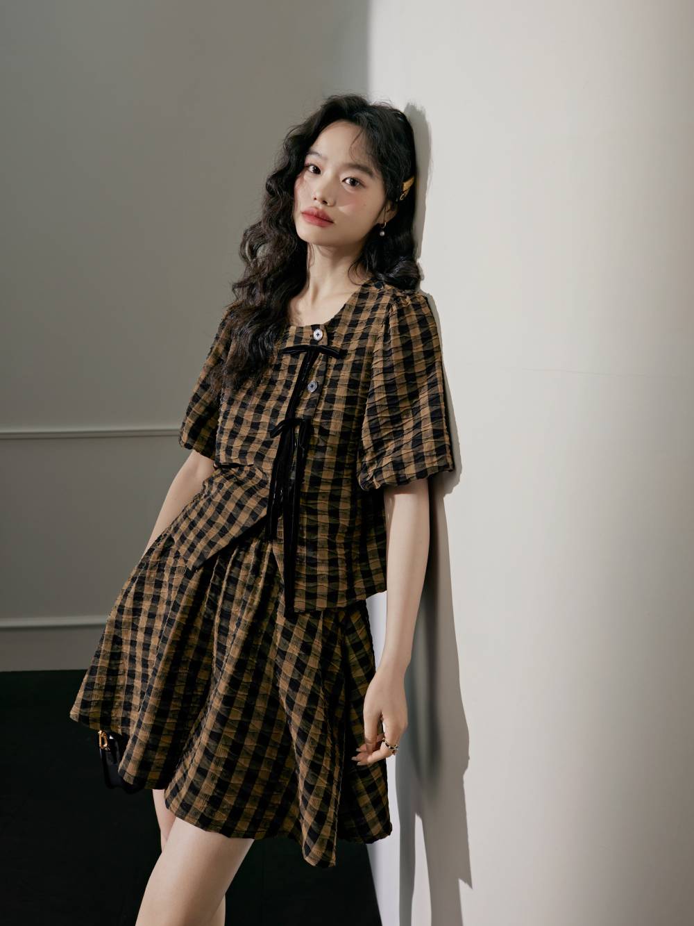 新品 KUOSE クオセ 花柄 セーター ニット トップス 韓国 総柄 ブラック KOBE LETTUCE ニット トップス セーター レディース クルー
