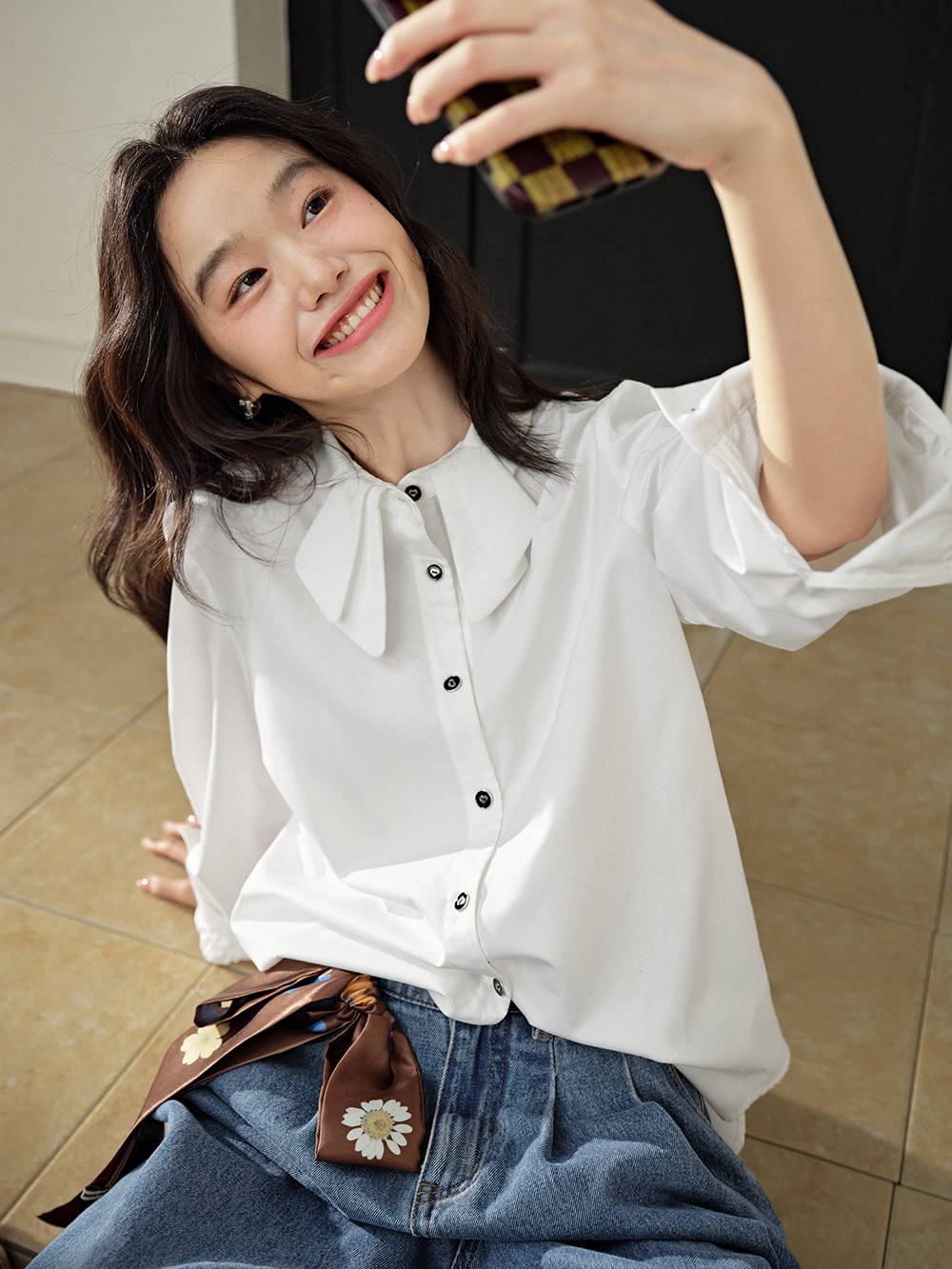 Ribbon Collar Shirt – KUOSE.com