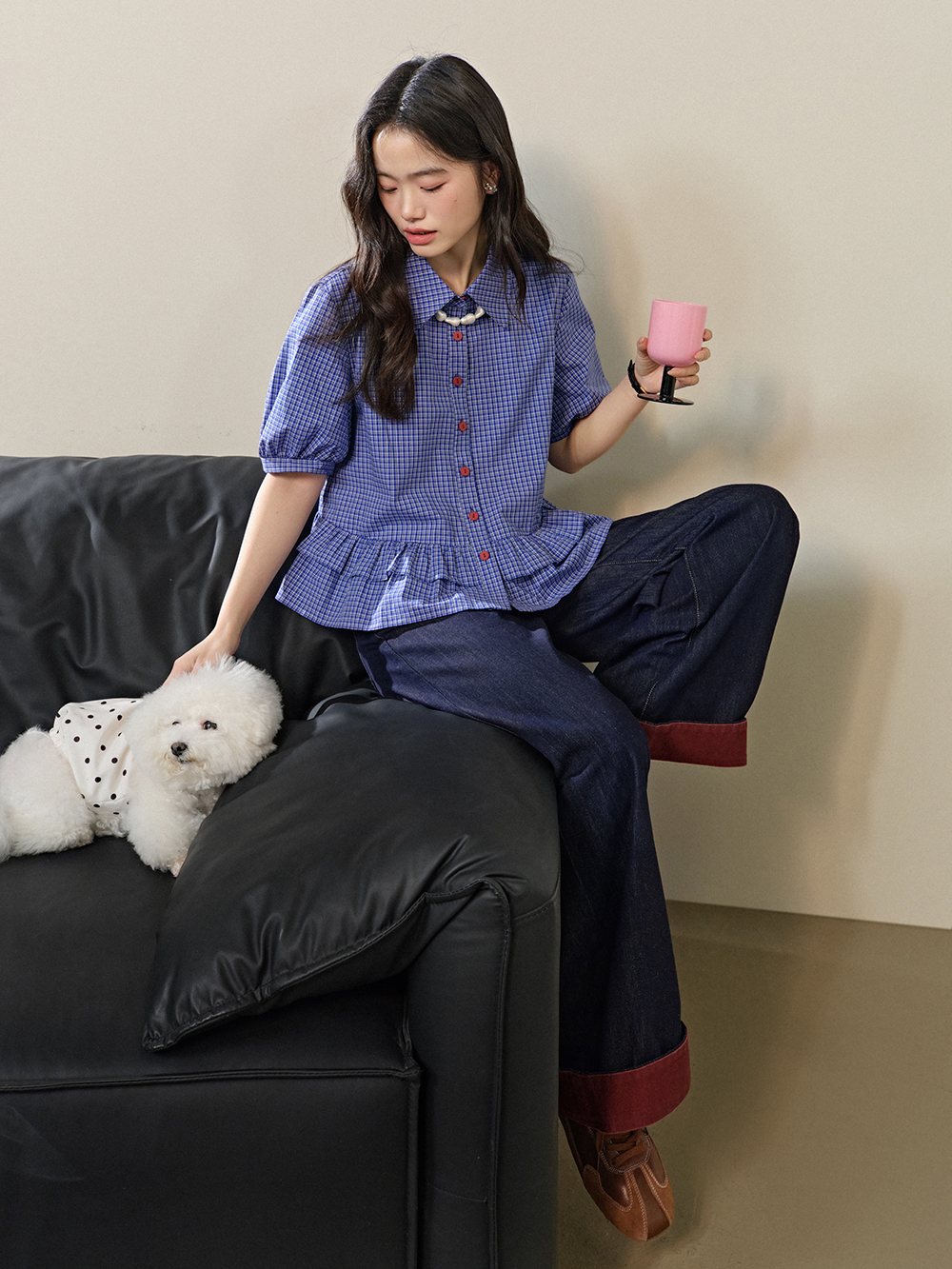 サマーセール ミニグランド バンドル ブルーチェックブラウス – KUOSE.com トップス