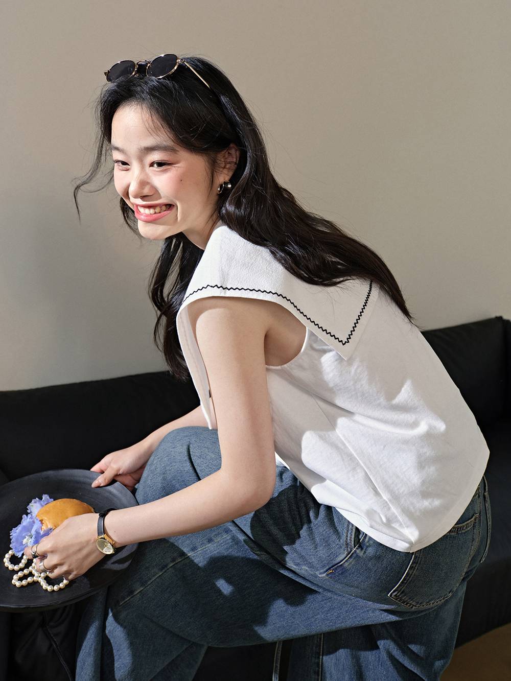Wide Collar Top – KUOSE.com Wide Collar Top – KUOSE.com