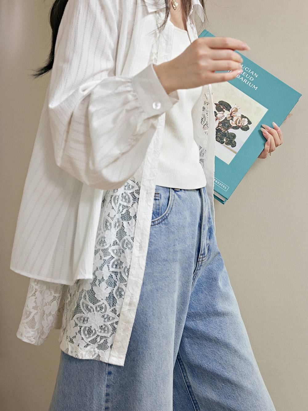 ミュージシャン Layered Coller Blouse [WH/] Layered Coller Blouse [WH/] ミュージシャン