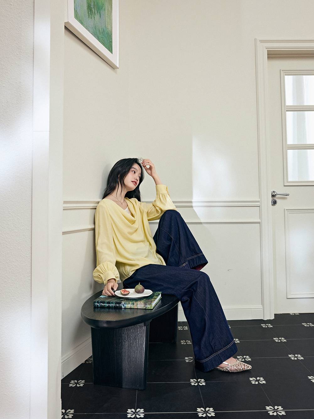 [Kashiko] ★ Cowl Hood Long Sleeve (2色) Cowl Neck Sweatshirts Plus Size Tops with Pockets Long