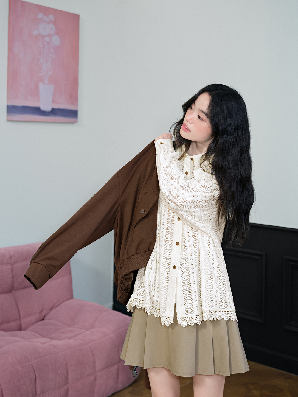 レイヤードカラーレースブラウス – KUOSE.com