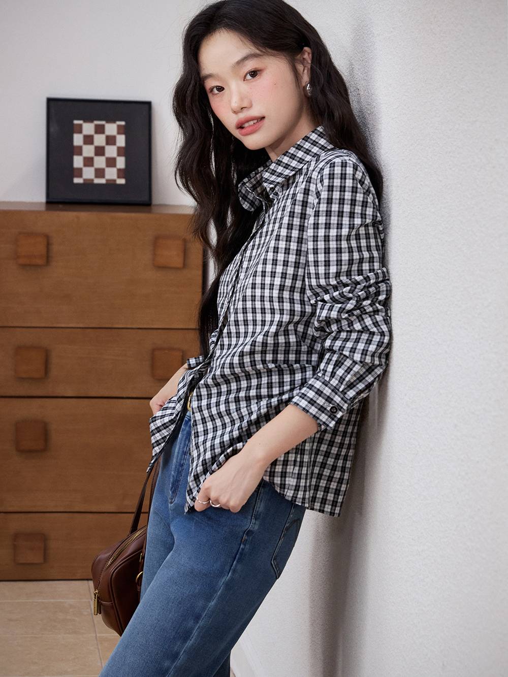 Plaid Bow Tie Blouse – KUOSE.com