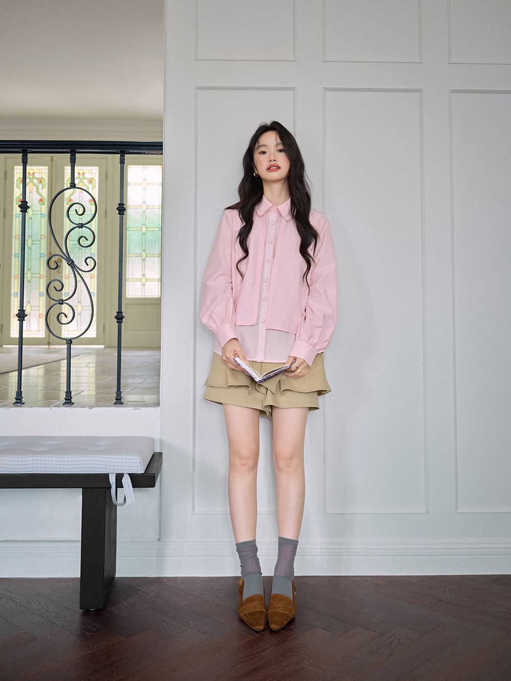 ピンクのレイヤールックブラウス – KUOSE.com