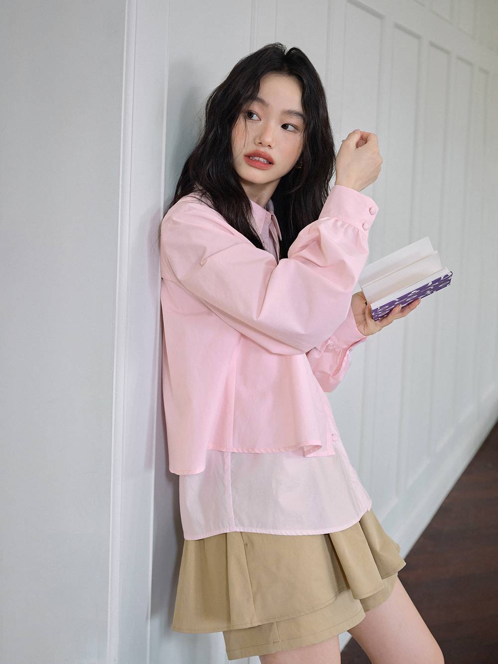 ピンクのレイヤールックブラウス – KUOSE.com