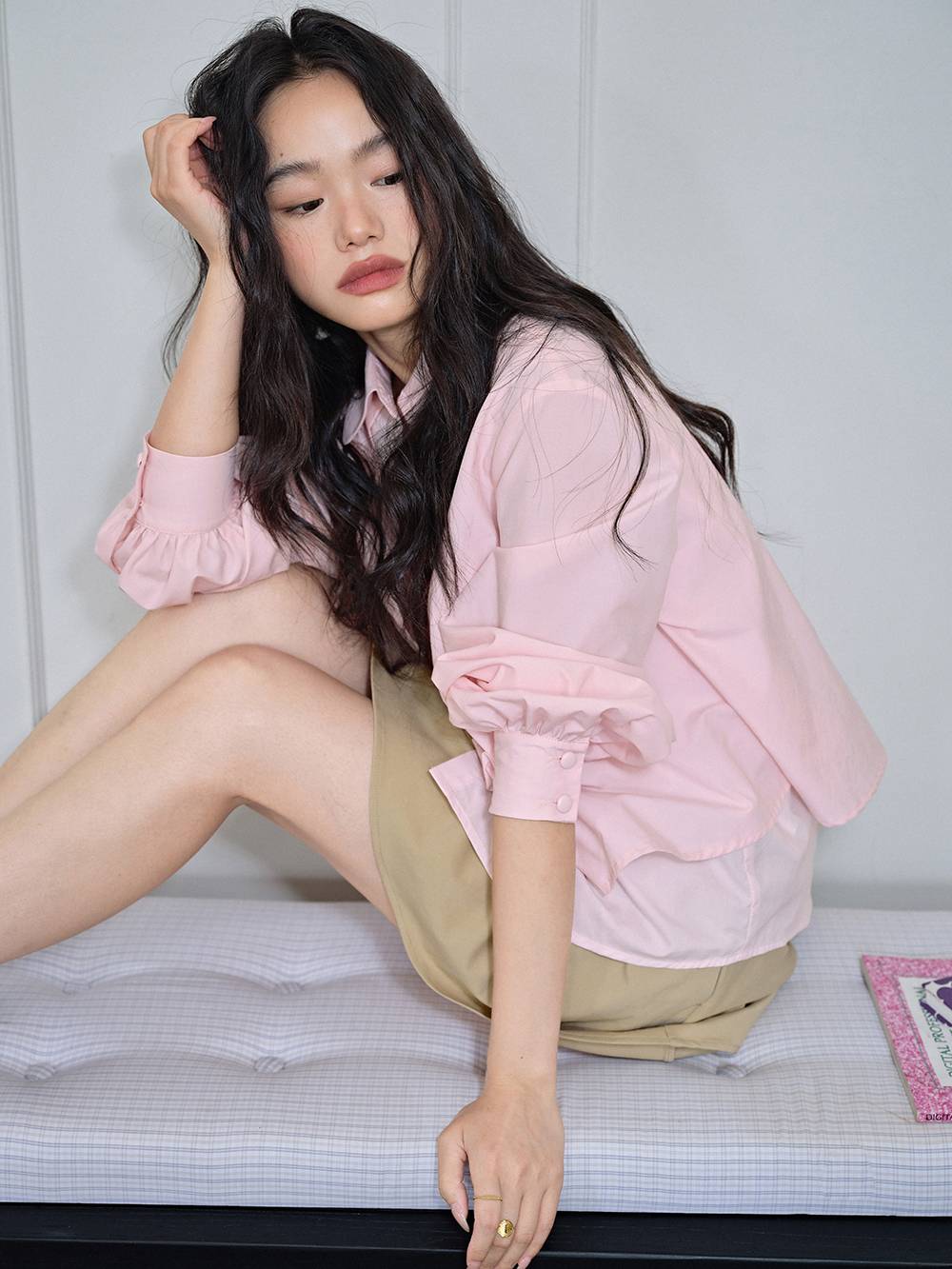 ピンクのレイヤールックブラウス – KUOSE.com