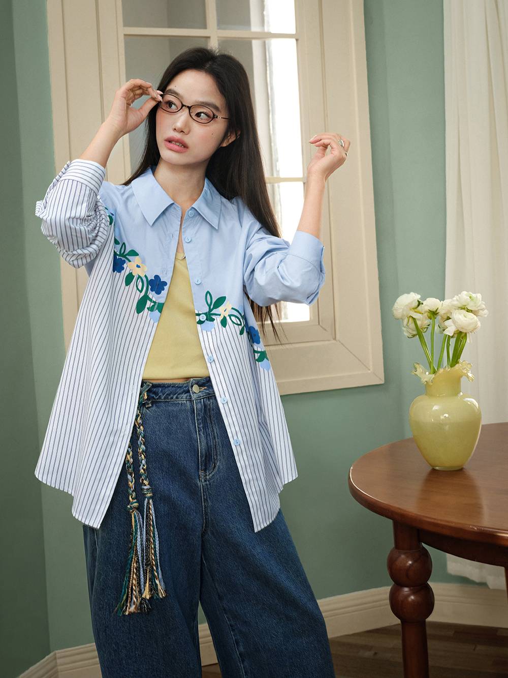 花柄ストライプブラウス – KUOSE.com
