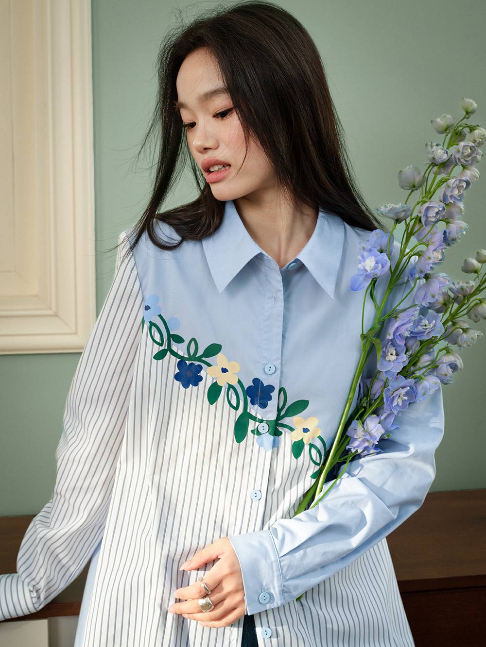 花柄ストライプブラウス – KUOSE.com