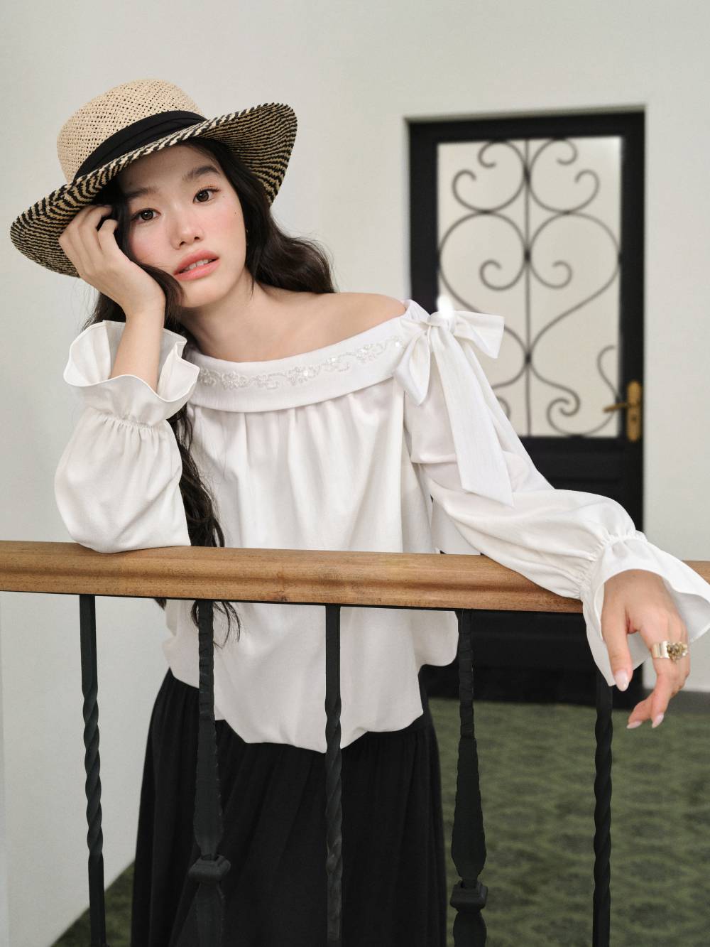 Pois ポワ one shoulder blouse ワンショルブラウス One Shoulder Long Sleeve Blouse – KUOSE.com