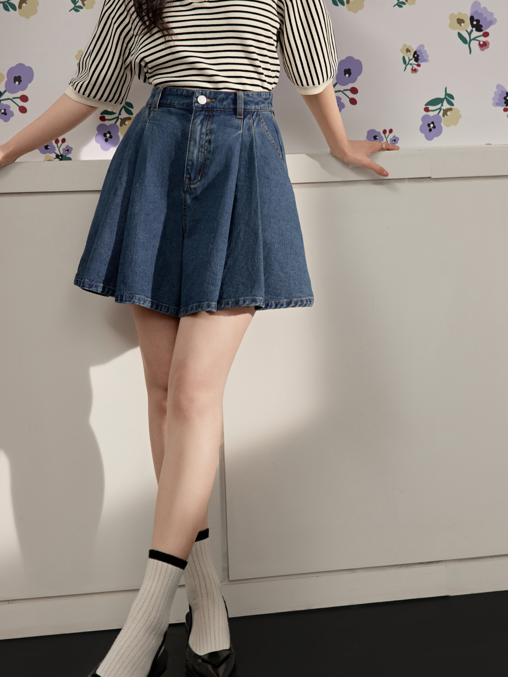 A-line Denim Short