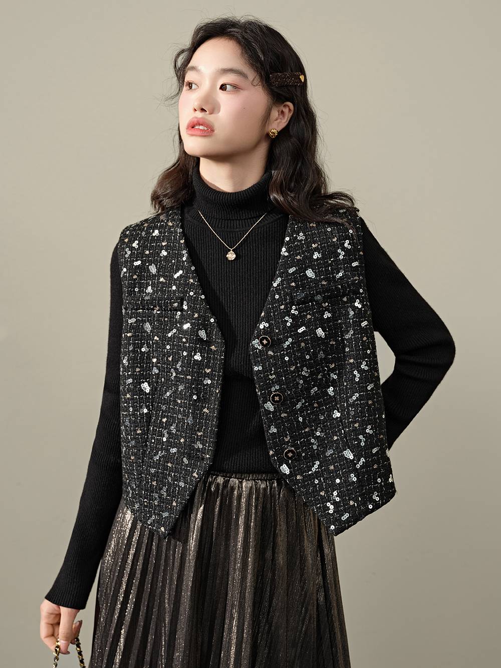 入荷now 安全 Tweed Jacket KUOSE.com – Vest and トップス