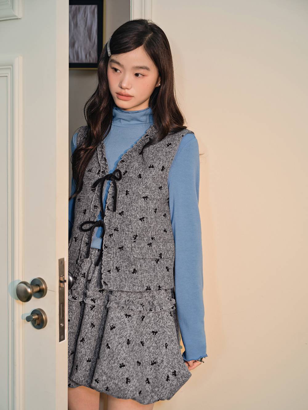 Ribbon Tie Vest and Skirt – KUOSE.com