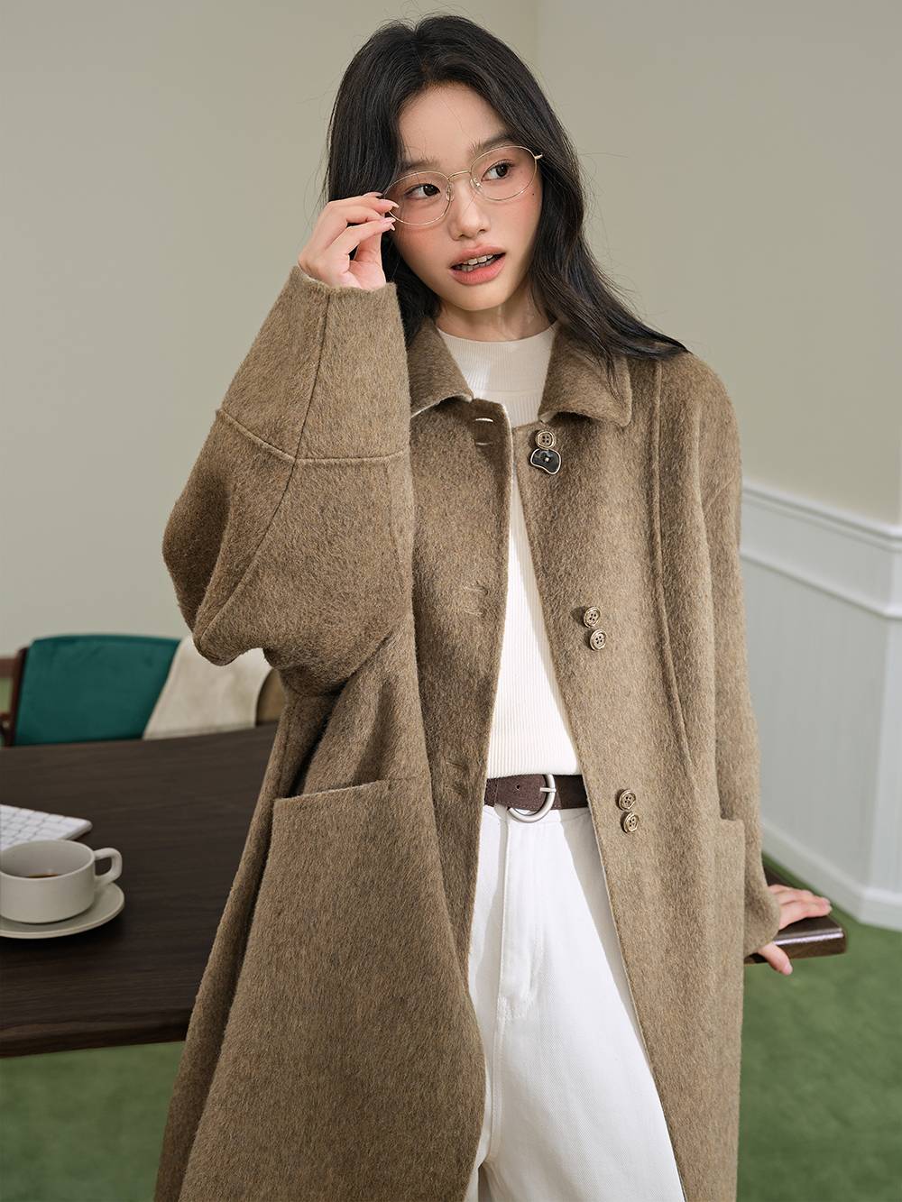 Long Wool-Blend Coat – KUOSE.com