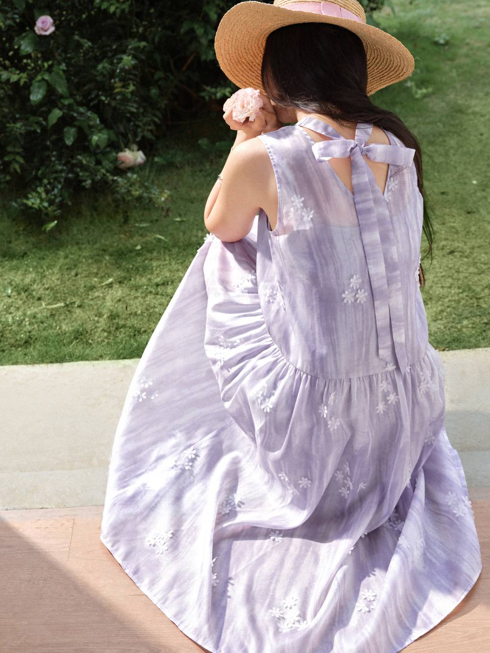 Floral Halter Layered Dress Set
