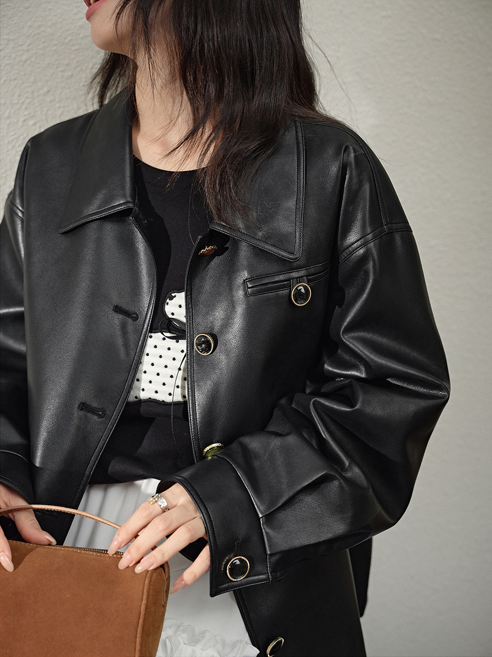 KUOSE フェイクレザージャケット Mサイズ Faux Leather Jacket – KUOSE.com
