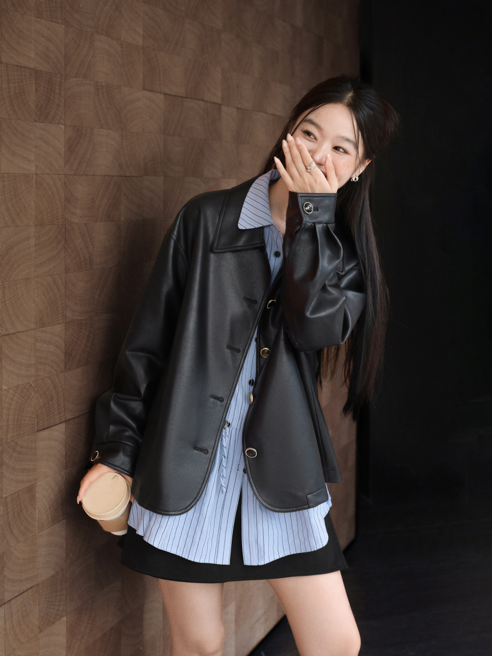 Black Faux Leather Jacket – KUOSE.com
