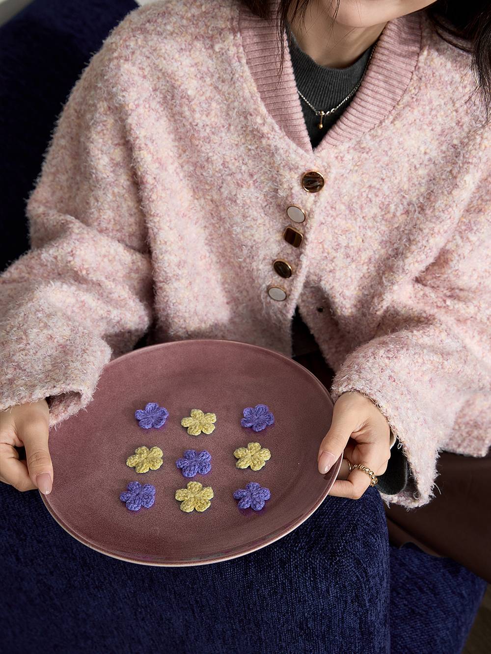 Pink Tweed Textured Jacket – KUOSE.com