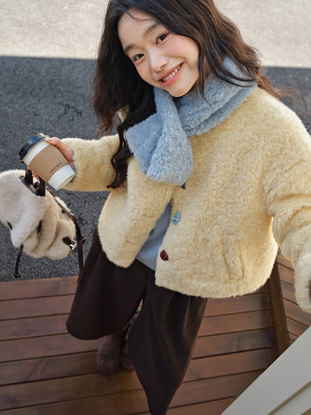 Fuzzy Scarf and Jacket Set – KUOSE.com