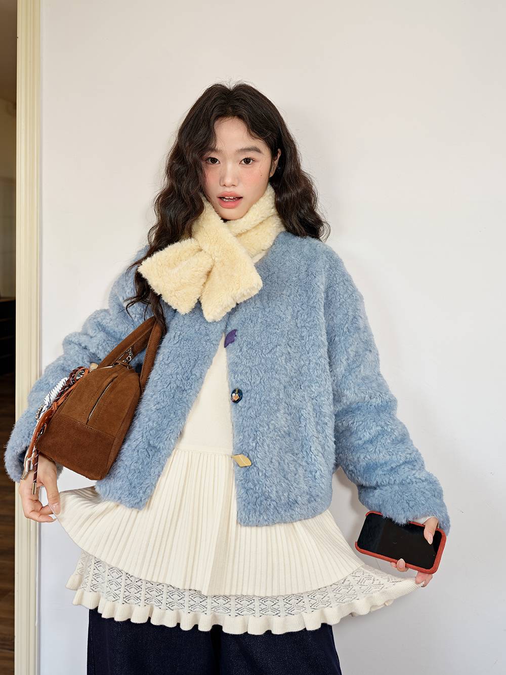 Fuzzy Scarf and Jacket Set – KUOSE.com