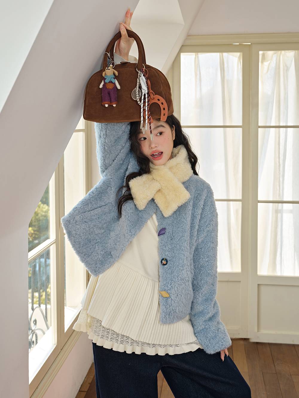 Fuzzy Scarf and Jacket Set – KUOSE.com