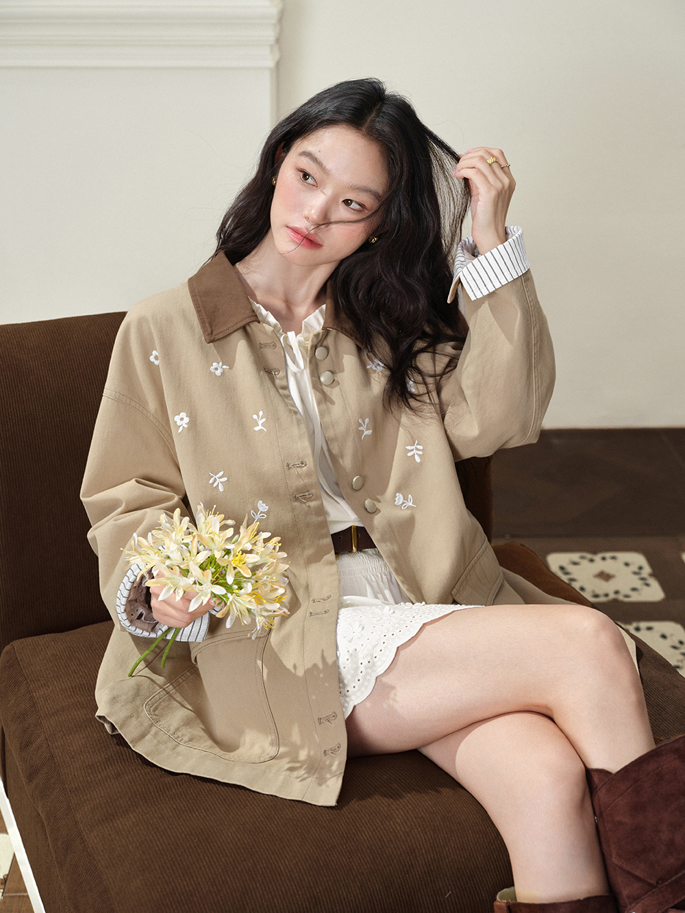 Floral Embroidered Jacket – KUOSE.com