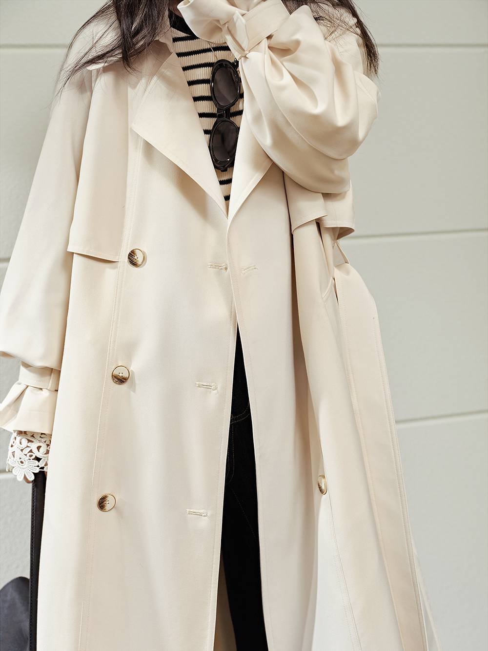 qussio】トレンチコート SWITCHING TRENCH COAT - メルカリ
