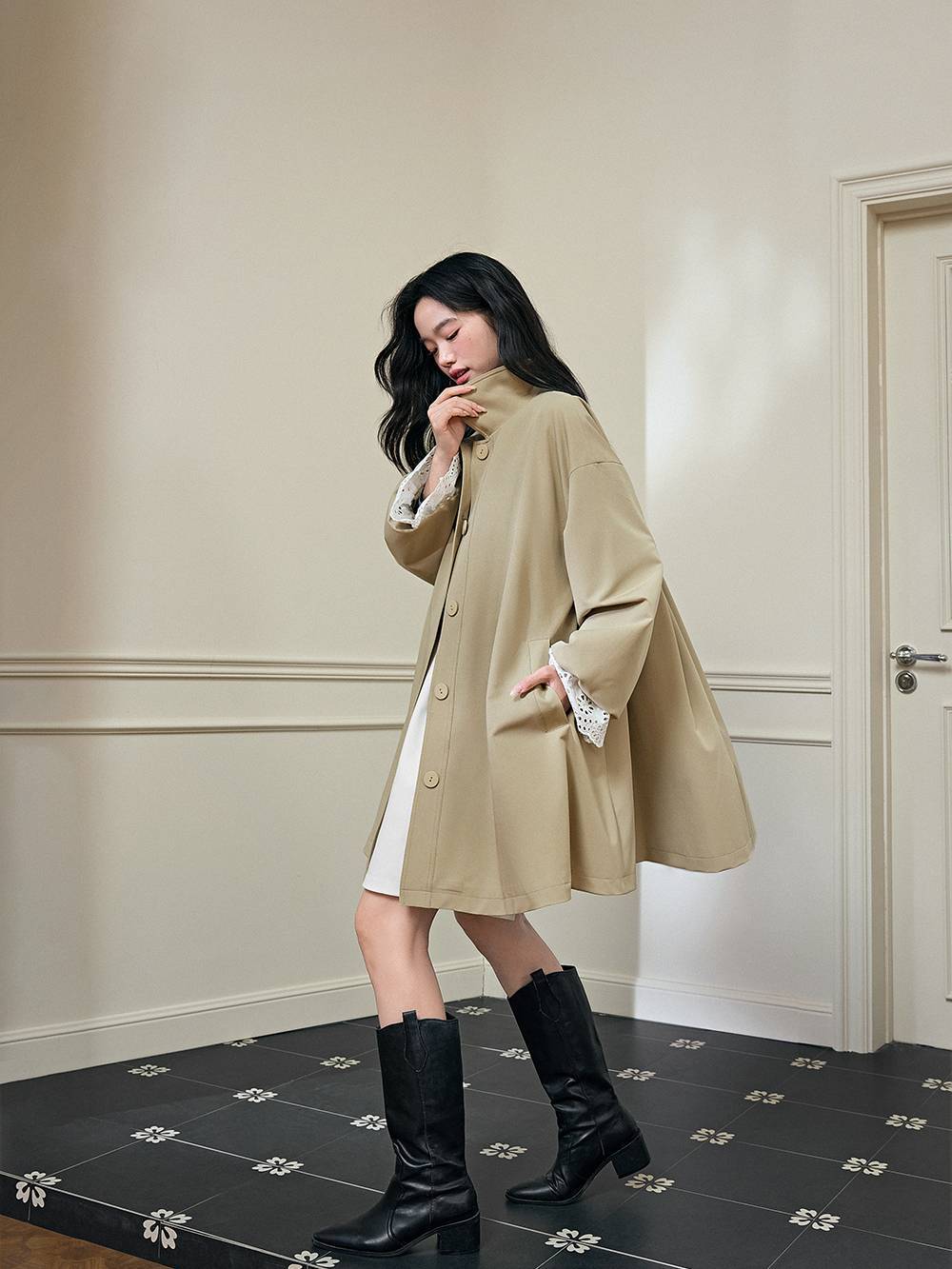 Mid-length Flared Coat – KUOSE.com