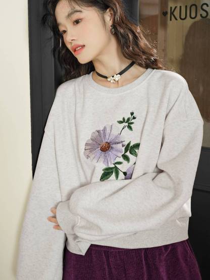 Piv'vee ♥ Calivee Embroidery Sweatshirt/追跡付 Calivee Embroidery Sweatshirt - pivvee
