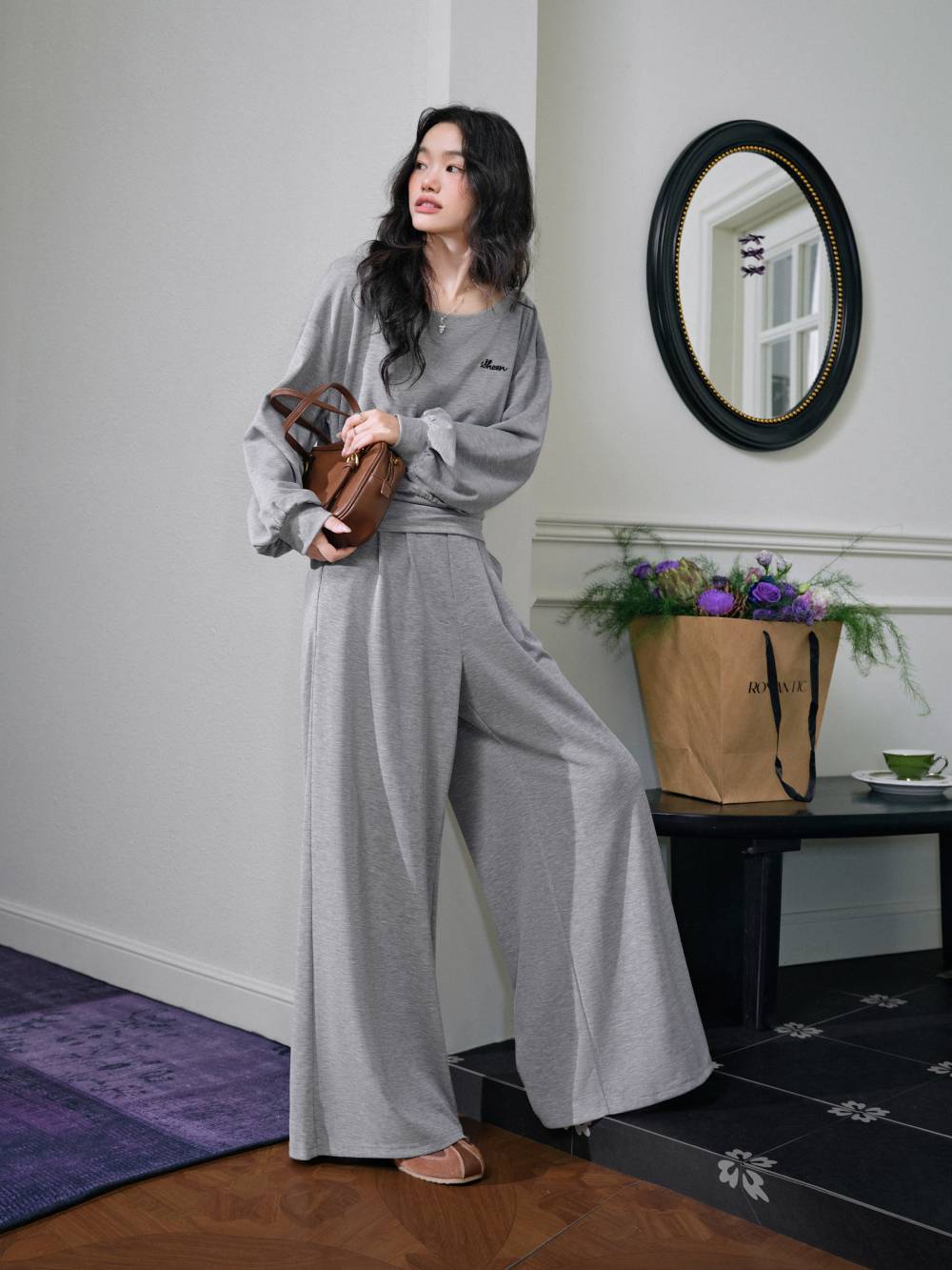 One-Shoulder Sweatshirt and Pants – KUOSE.com