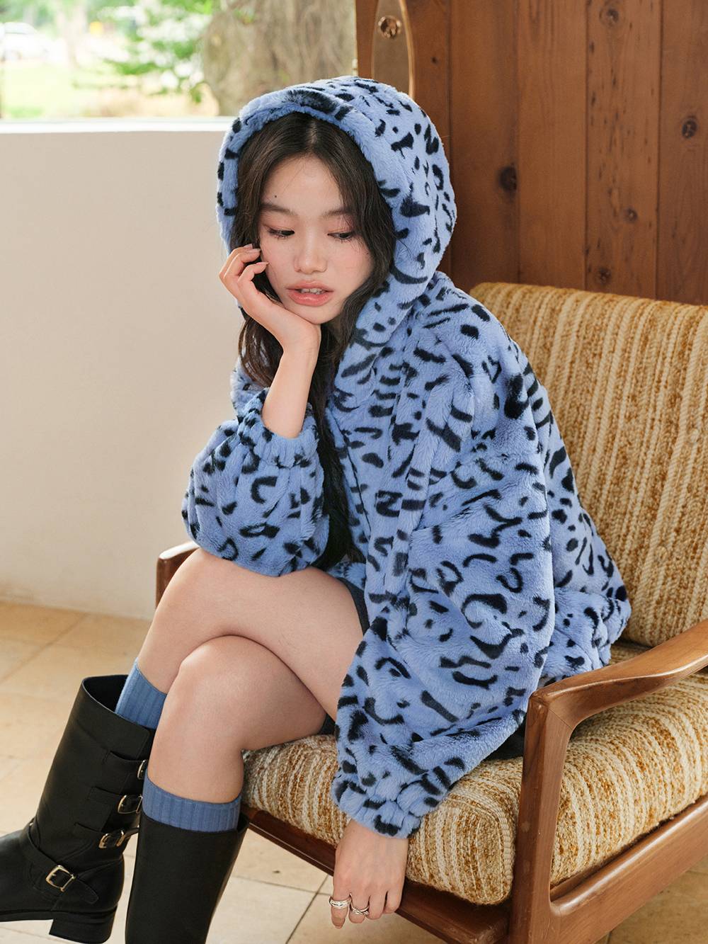 フード付きヒョウ柄スウェットシャツ – KUOSE.com