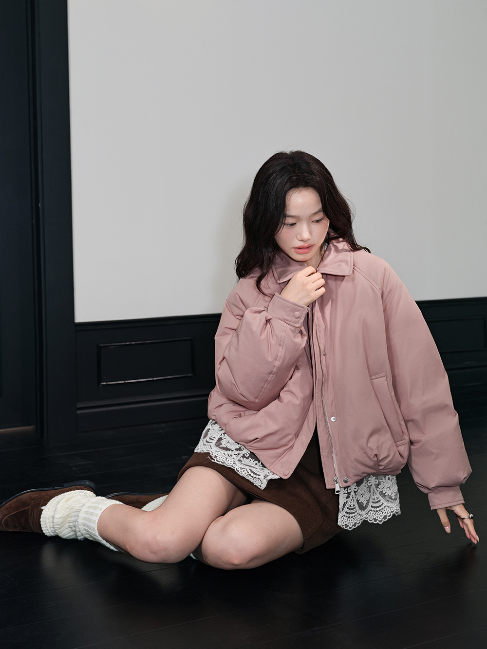 Detachable Lace Hem Puffer Jacket – KUOSE.com