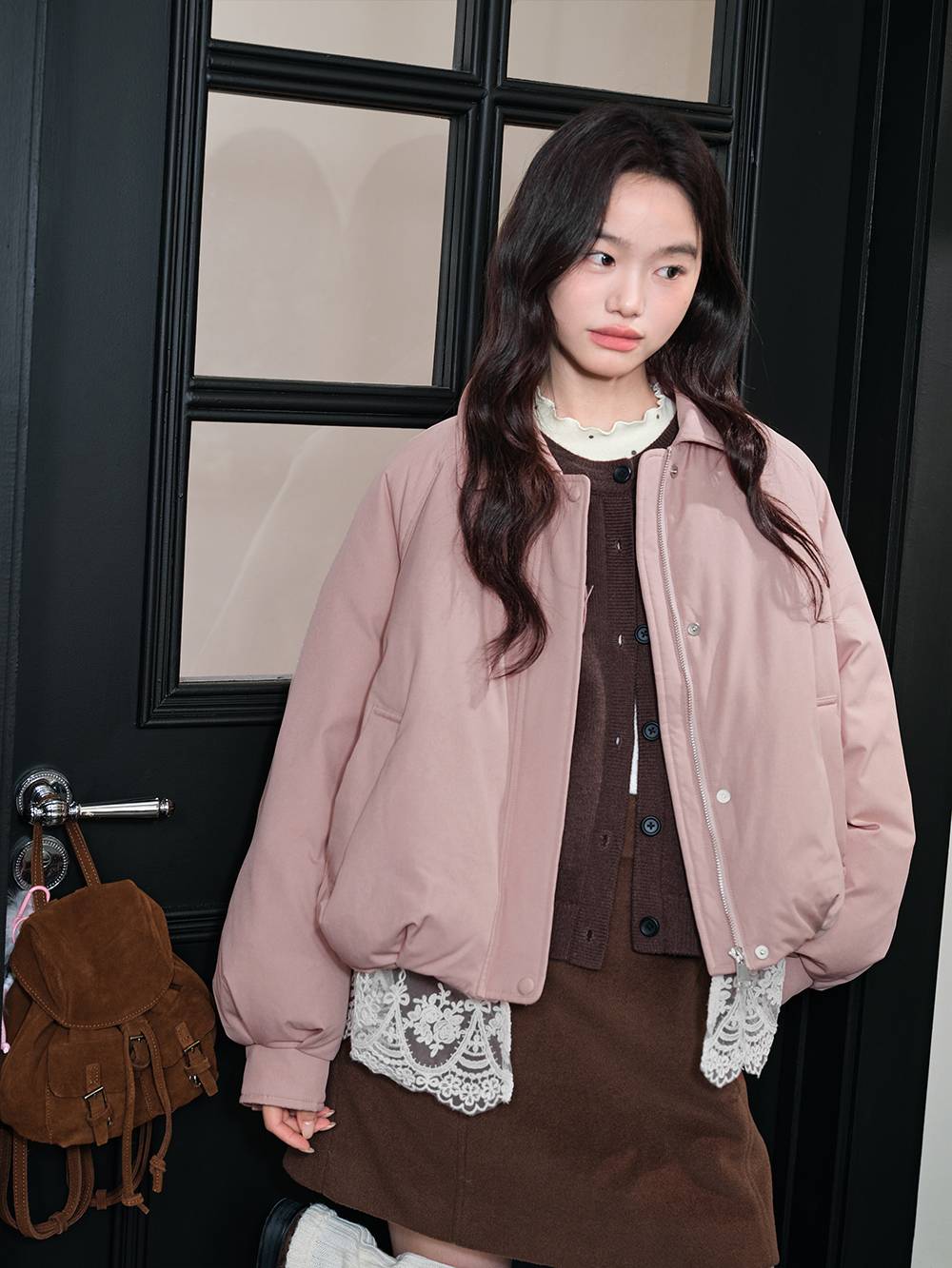 Detachable Lace Hem Puffer Jacket – KUOSE.com