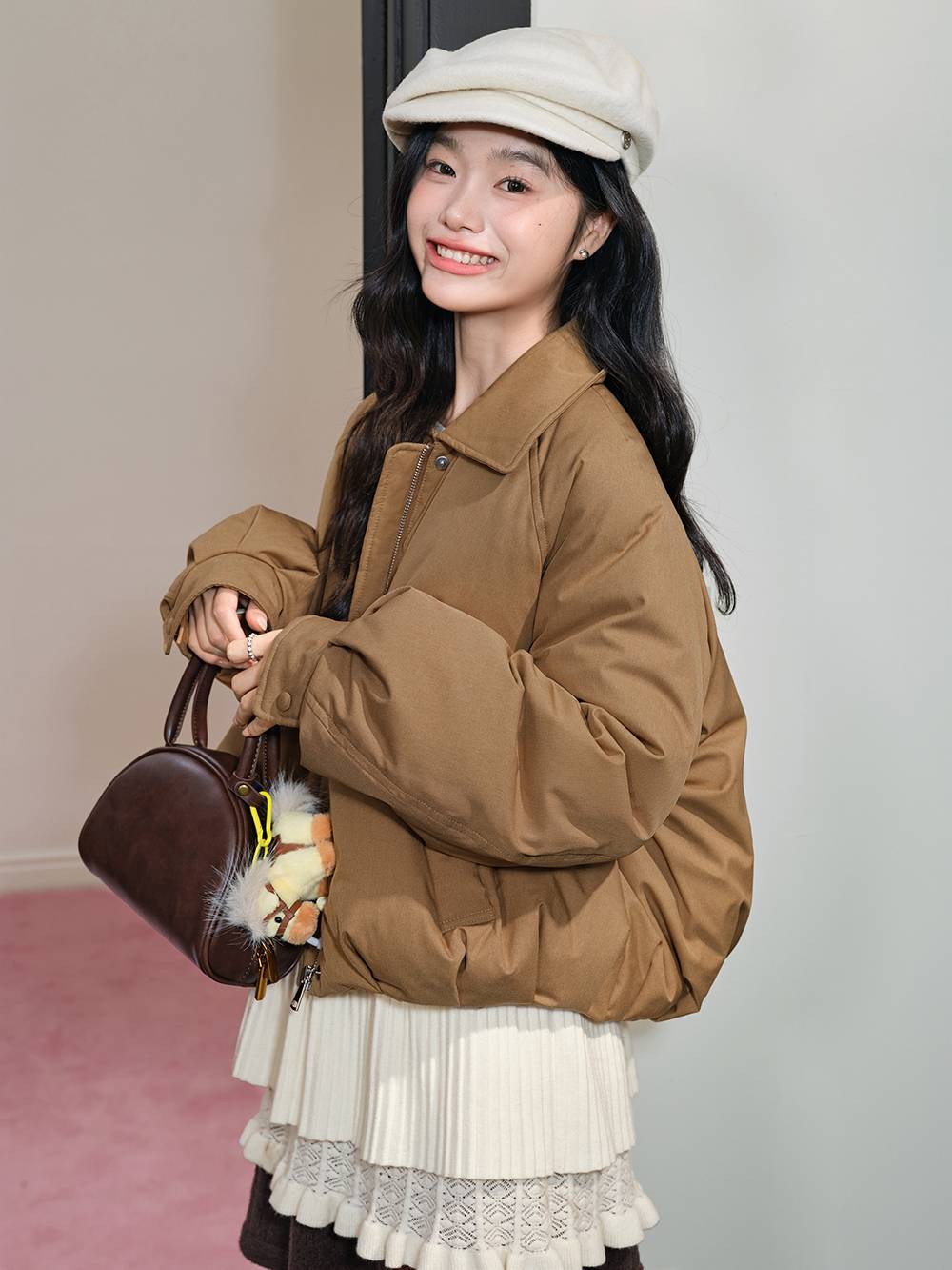 kuose アウター Detachable Lace Hem Puffer Jacket – KUOSE.com