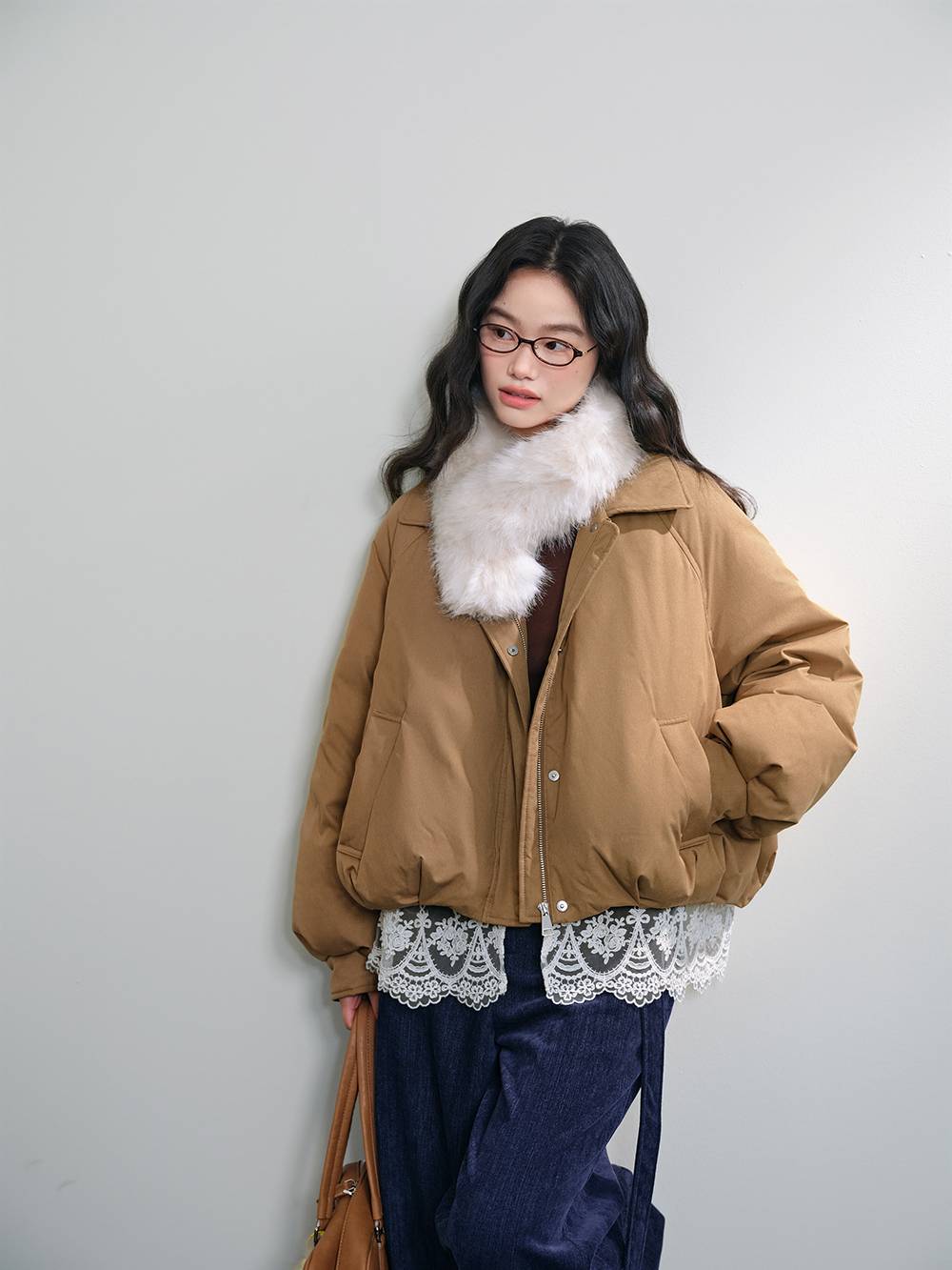 Detachable Lace Hem Puffer Jacket – KUOSE.com