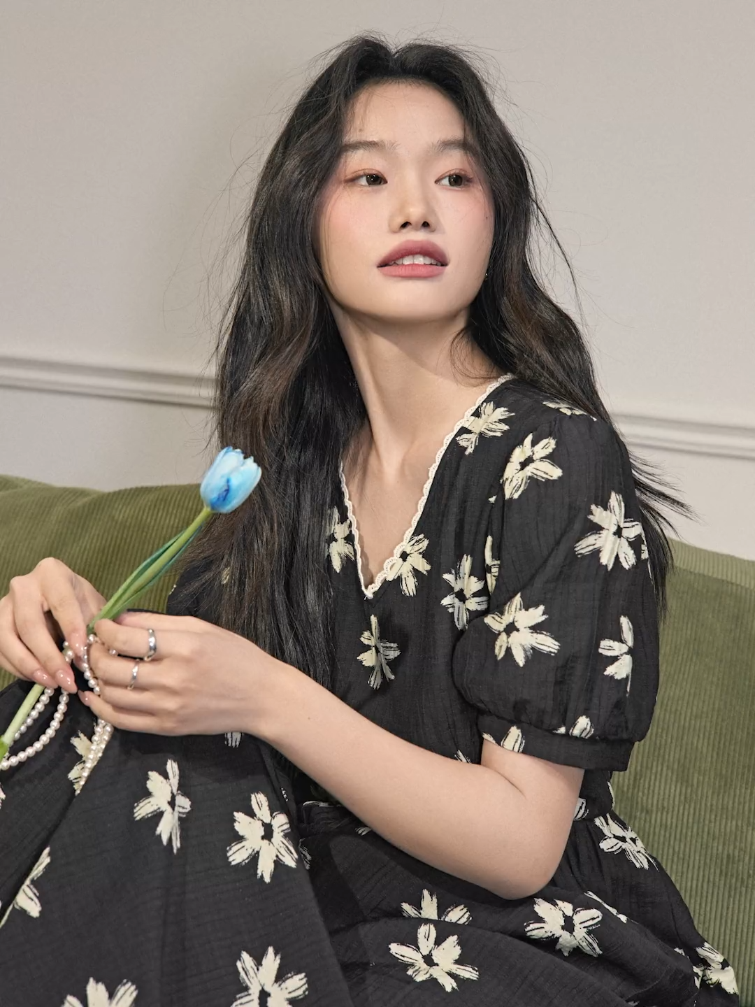 直営品【KUOSE】Vネックフローラルドレス 関税込 V-neck Floral Dress – KUOSE.com