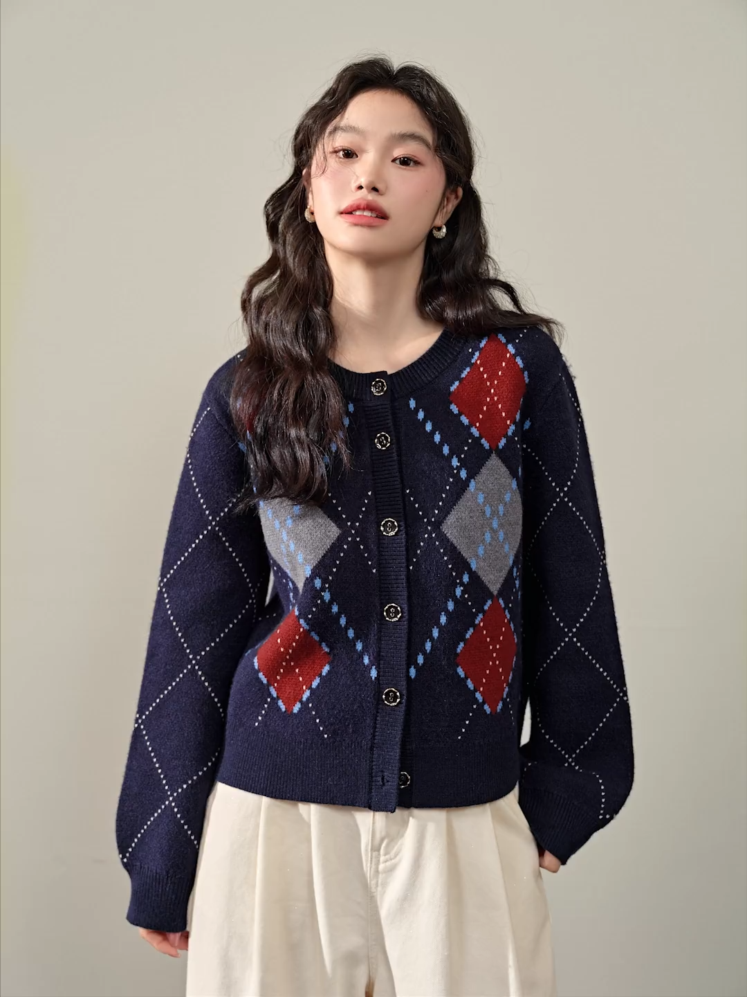 ANREALAGE モヘヤアーガイルカーディガン 48 美品 定価41,800円 ANREALAGE モヘヤアーガイルカーディガン 48 美品 定価41,800円