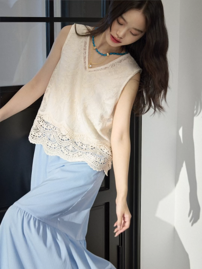 最終決算 Cami and Top Broderie Set KUOSE.com – トップス