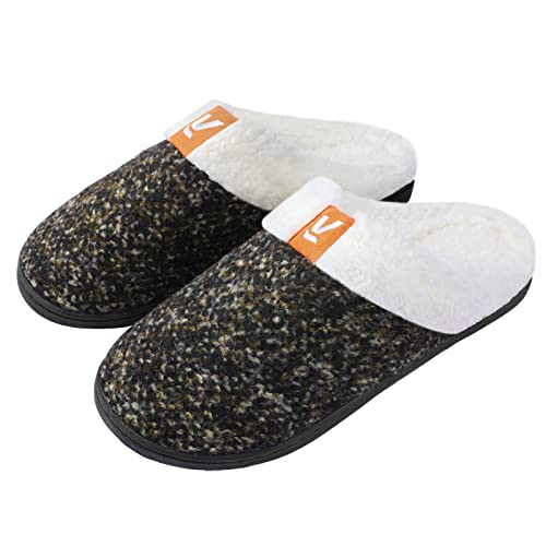 Ankis Womens Slippers Memory Foam Comfort Wool-Like Plush Fleece Lined House Shoes Size 5-6