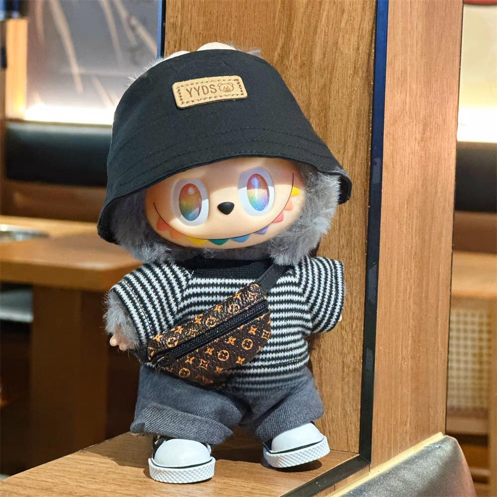 Street-wear Fashion Set - Black Designer Outfit for Labubu 