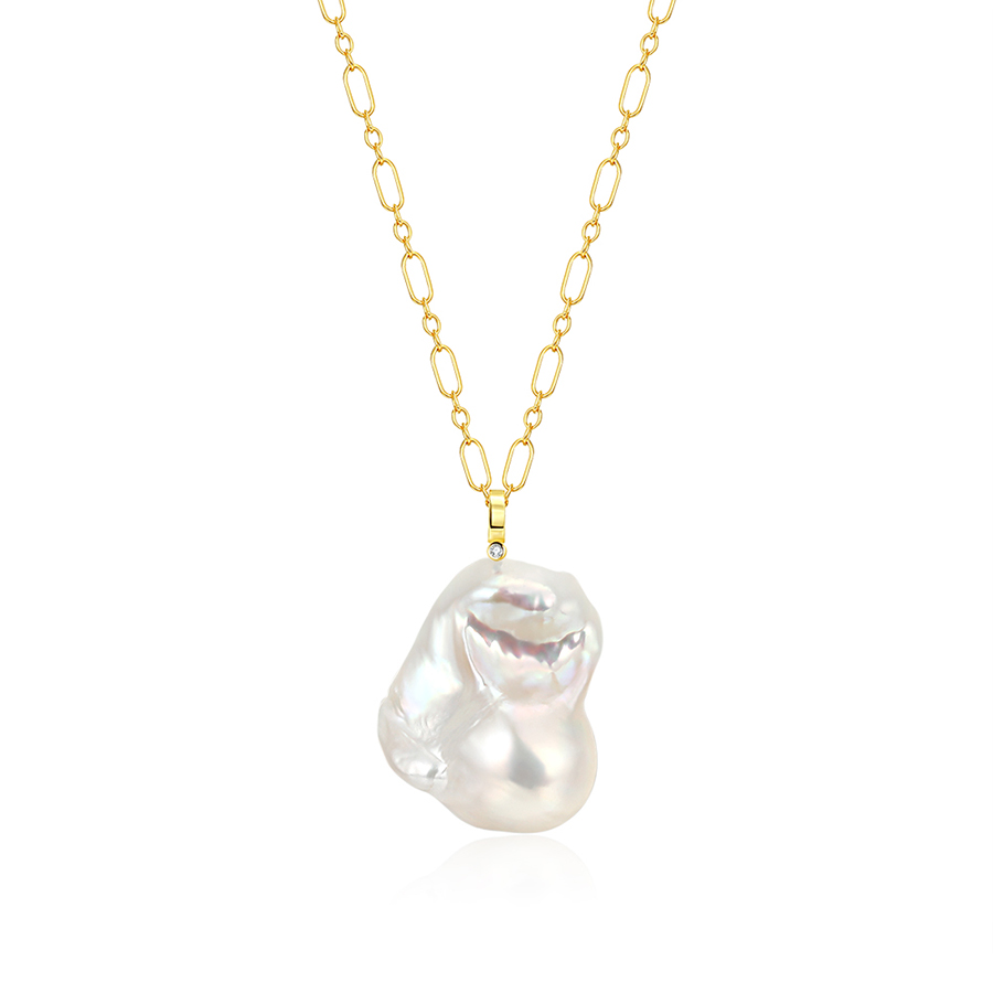 Premium Baroque Pearl Pendant with 14K Gold Filled Chain