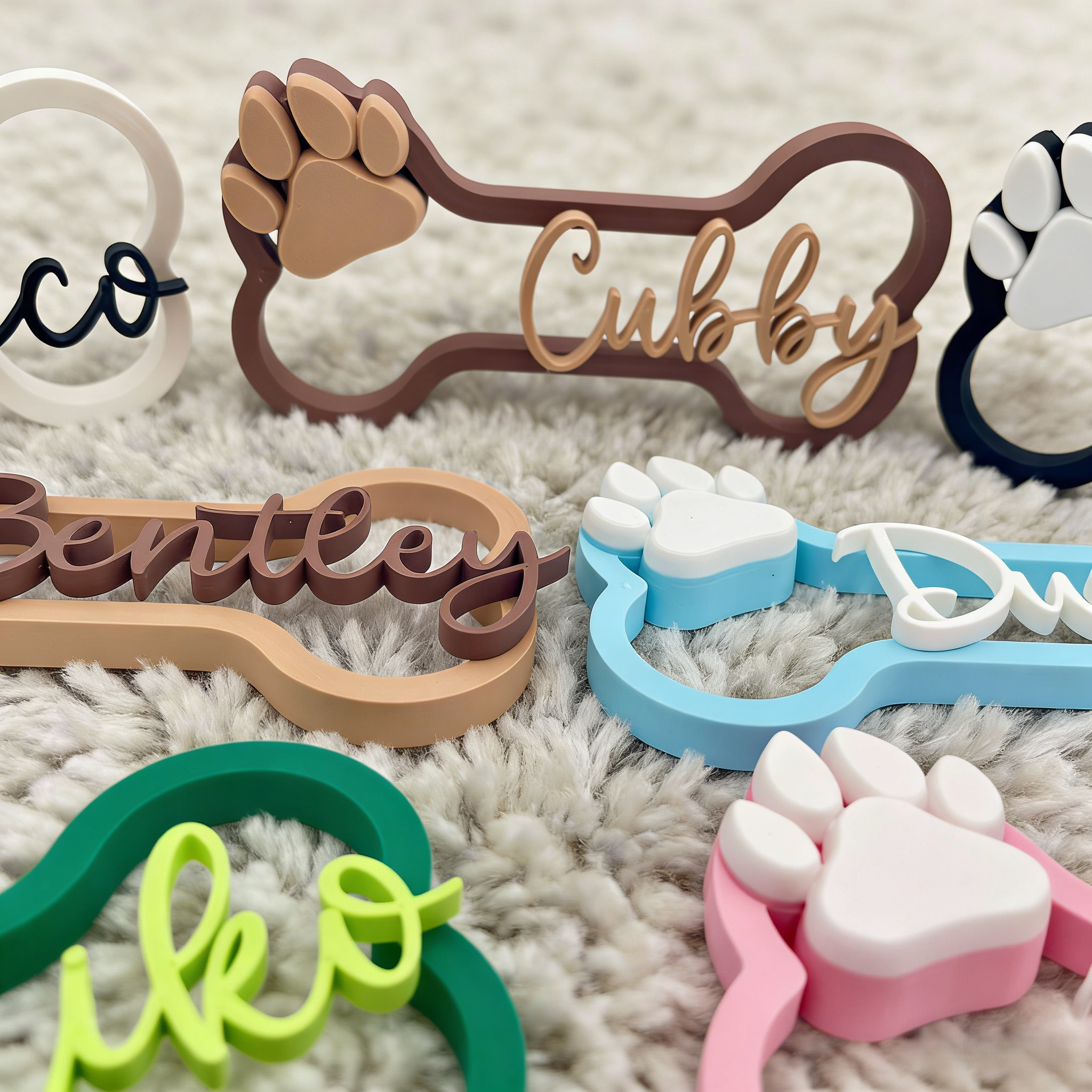 Personalized Name 3D Printed Pet Tags | KKPet436