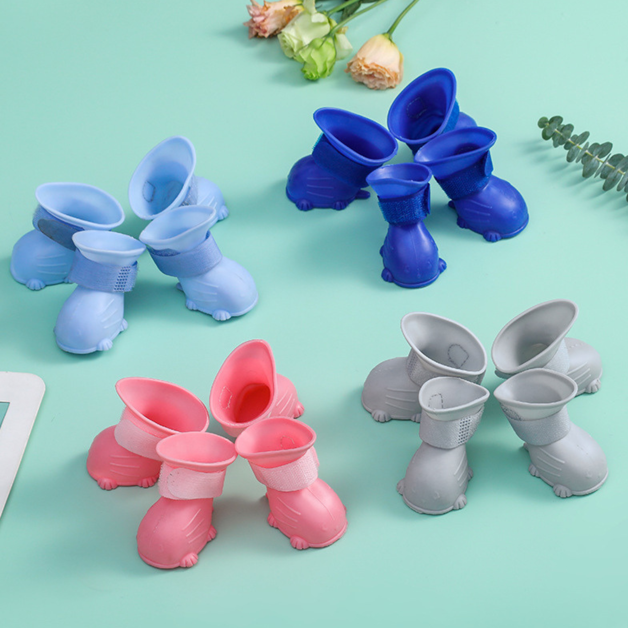 Waterproof Rubber Dog Boots with Non-Slip Sole | inAccs19