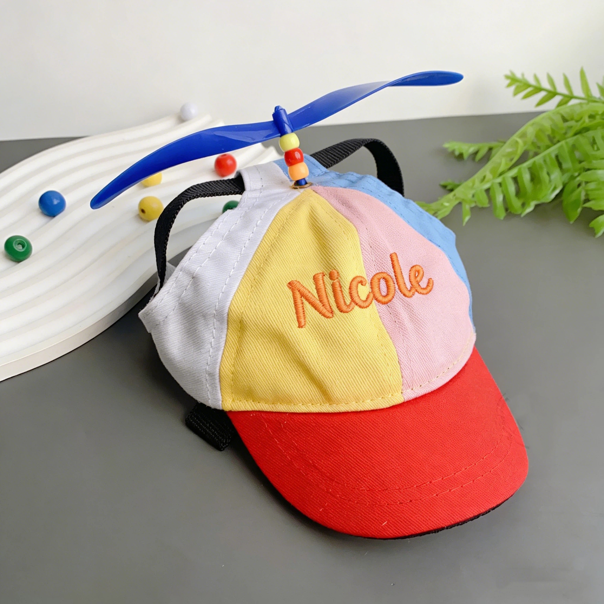 Personalized Embroidered Name Propeller Helicopter Pet Hats | inHat03