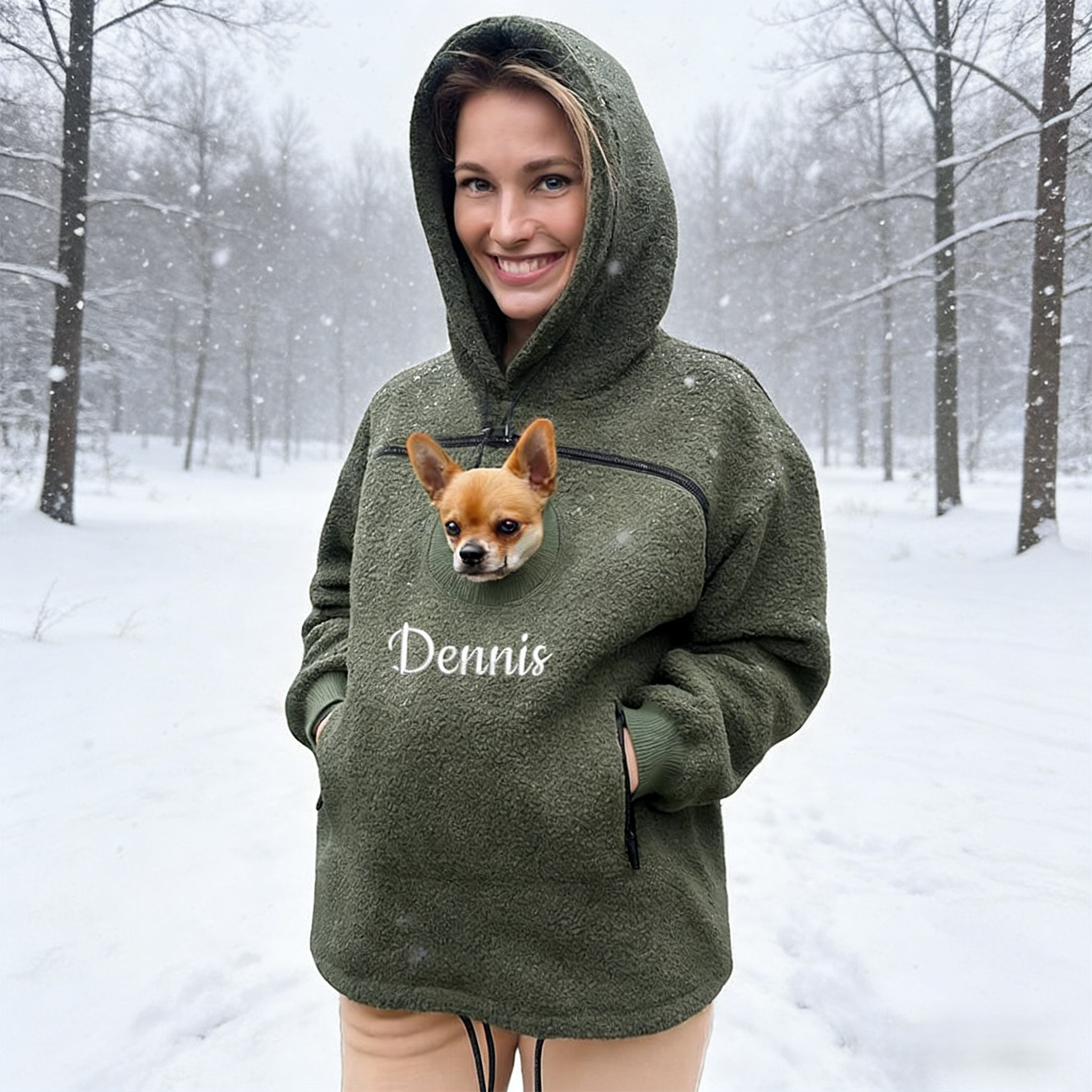 Personalized Embroidered Comfortable Pet Carrier Hoodie | KKCloth338
