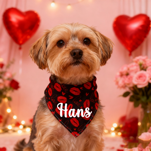 Personalized Romantic Valentine's Day Pet Bandana | KKPet388